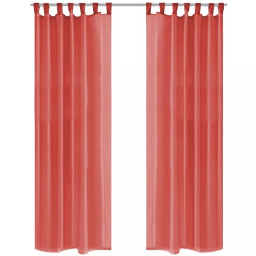 Függönyök és sötétítőfüggönyök, vidaXL 2 db piros voile függöny 140 x 175 cm