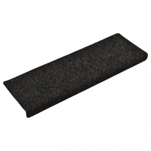 Lépcsőszőnyeg, vidaXL 15 db tűvel lyuggatott fekete szövet lépcsőszőnyeg 65x21x4 cm