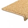 Lépcsőszőnyeg, vidaXL 15 db bézs lépcsőszőnyeg 65x21x4 cm