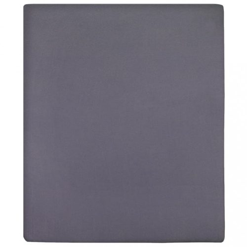 Lepedők, vidaXL 2 db antracitszürke pamutdzsörzé gumis lepedő 160 x 200 cm