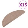 Lépcsőszőnyeg, vidaXL 15 db bézs öntapadó lépcsőszőnyeg 56x17x3 cm