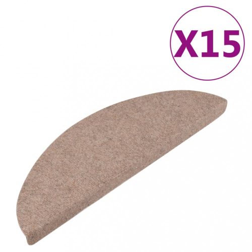 Lépcsőszőnyeg, vidaXL 15 db bézs öntapadó lépcsőszőnyeg 56x17x3 cm