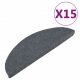 Lépcsőszőnyeg, vidaXL 15 db szürke lépcsőszőnyeg 56x17x3 cm