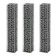 Kerítéspanelek, vidaXL 3 db gabion kosár horganyzott drótból 25 x 25 x 150 cm
