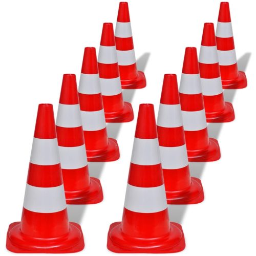 Útjelzők és közlekedési jelzőtáblák, 10 db fényvisszaverős bója 50 cm piros és fehér