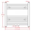 Fűtőradiátorok, Szürke fürdőszobai egyenes törölközőtartó központi fűtéssel 480x480 mm