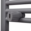 Fűtőradiátorok, Szürke fürdőszobai egyenes törölközőtartó központi fűtéssel 600x1160mm
