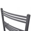 Fűtőradiátorok, Szürke fürdőszobai íves törölközőtartó központi fűtéssel 600x1424 mm