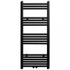 Fűtőradiátorok, Fekete fürdőszobai egyenes törölközőtartó központi fűtéssel 500x1160mm