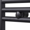 Fűtőradiátorok, Fekete fürdőszobai egyenes törölközőtartó központi fűtéssel 500x1160mm
