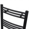 Fűtőradiátorok, Fekete fürdőszobai íves törölközőtartó központi fűtéssel 500x764 mm