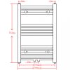 Fűtőradiátorok, Fekete fürdőszobai íves törölközőtartó központi fűtéssel 500x764 mm