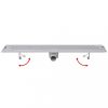 Lefolyók, vidaXL hullámos rozsdamentes acél zuhany lefolyóvezeték 830 x 140 mm