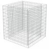 Virágcserepek és kaspók, vidaXL horganyzott acél gabion magaságyás 90 x 90 x 100 cm
