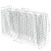 Virágcserepek és kaspók, vidaXL horganyzott acél gabion magaságyás 180 x 50 x 100 cm
