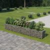 Virágcserepek és kaspók, vidaXL horganyzott acél gabion magaságyás 360 x 50 x 50 cm