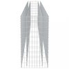 Virágcserepek és kaspók, vidaXL horganyzott acél gabion magaságyás 450 x 50 x 100 cm