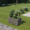 Virágcserepek és kaspók, vidaXL horganyzott acél gabion magaságyás 90 x 50 x 50 cm