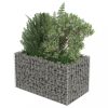 Virágcserepek és kaspók, vidaXL horganyzott acél gabion magaságyás 90 x 50 x 50 cm