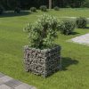 Virágcserepek és kaspók, vidaXL horganyzott acél gabion magaságyás 50 x 50 x 50 cm