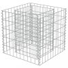Virágcserepek és kaspók, vidaXL horganyzott acél gabion magaságyás 50 x 50 x 50 cm