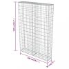 Kerítéspanelek, vidaXL horganyzott acél gabion fal fedéllel 100 x 20 x 150 cm