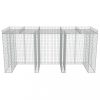 Szeméttároló tartók, vidaXL horganyzott acél gabion fal szemeteskukákhoz 270 x 100 x 130 cm
