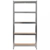 Ipari polcrendszer, vidaXL 2 db ezüstszínű acél és MDF tárolópolc 90 x 30 x 180 cm