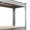 Ipari polcrendszer, vidaXL 2 db ezüstszínű acél és MDF tárolópolc 90 x 30 x 180 cm