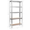 Ipari polcrendszer, vidaXL 2 db ezüstszínű acél és MDF tárolópolc 90 x 30 x 180 cm