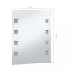 Tükrök, vidaXL LED-es fürdőszobai falitükör 50 x 60 cm