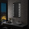 Tükrök, vidaXL LED-es fürdőszobai falitükör 60 x 100 cm