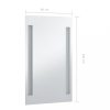 Tükrök, vidaXL LED-es fürdőszobai falitükör 60 x 100 cm