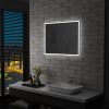 Tükrök, vidaXL LED-es fürdőszobai falitükör 80 x 60 cm