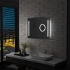 Tükrök, vidaXL LED-es fürdőszobai falitükör érintésérzékelővel 80 x 60 cm