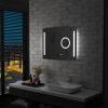 Tükrök, vidaXL LED-es fürdőszobai tükör érintésérzékelővel 80 x 60 cm