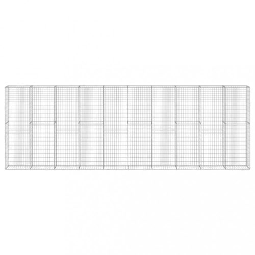 Kerítéspanelek, vidaXL horganyzott acél gabion fal borítással 600 x 30 x 200 cm