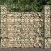 Kerítéspanelek, vidaXL 3 darab horganyzott acél gabion kosár 25 x 25 x 197 cm