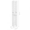 Kerítéspanelek, vidaXL 3 darab horganyzott acél gabion kosár 25 x 25 x 197 cm