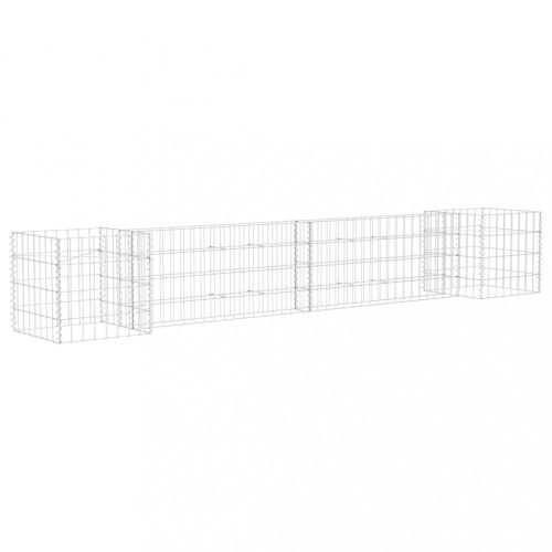 Virágcserepek és kaspók, vidaXL H alakú acéldrót virágtartó gabion 260 x 40 x 40 cm