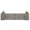 Virágcserepek és kaspók, vidaXL H alakú acéldrót virágtartó gabion 260 x 40 x 60 cm