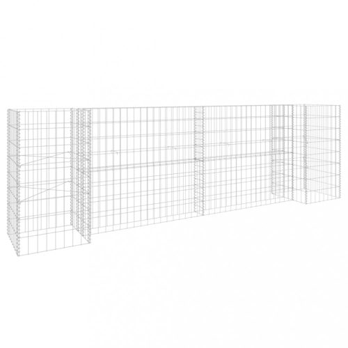 Virágcserepek és kaspók, vidaXL H alakú acéldrót virágtartó gabion 260 x 40 x 80 cm