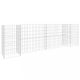 Virágcserepek és kaspók, vidaXL H alakú acéldrót virágtartó gabion 260 x 40 x 80 cm