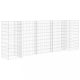 Virágcserepek és kaspók, vidaXL H alakú acéldrót virágtartó gabion 260 x 40 x 100 cm