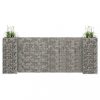 Virágcserepek és kaspók, vidaXL H alakú acéldrót virágtartó gabion 260 x 40 x 100 cm