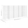 Virágcserepek és kaspók, vidaXL H alakú acéldrót virágtartó gabion 260 x 40 x 120 cm