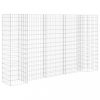 Virágcserepek és kaspók, vidaXL H alakú acéldrót virágtartó gabion 260 x 40 x 150 cm