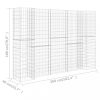 Virágcserepek és kaspók, vidaXL H alakú acéldrót virágtartó gabion 260 x 40 x 180 cm