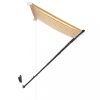 Ablak és ajtó előtetők, vidaXL feltekerhető sárga és fehér napellenző LED-del 250 x 150 cm