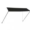 Ablak és ajtó előtetők, vidaXL feltekerhető antracitszürke napellenző LED-del 350 x 150 cm